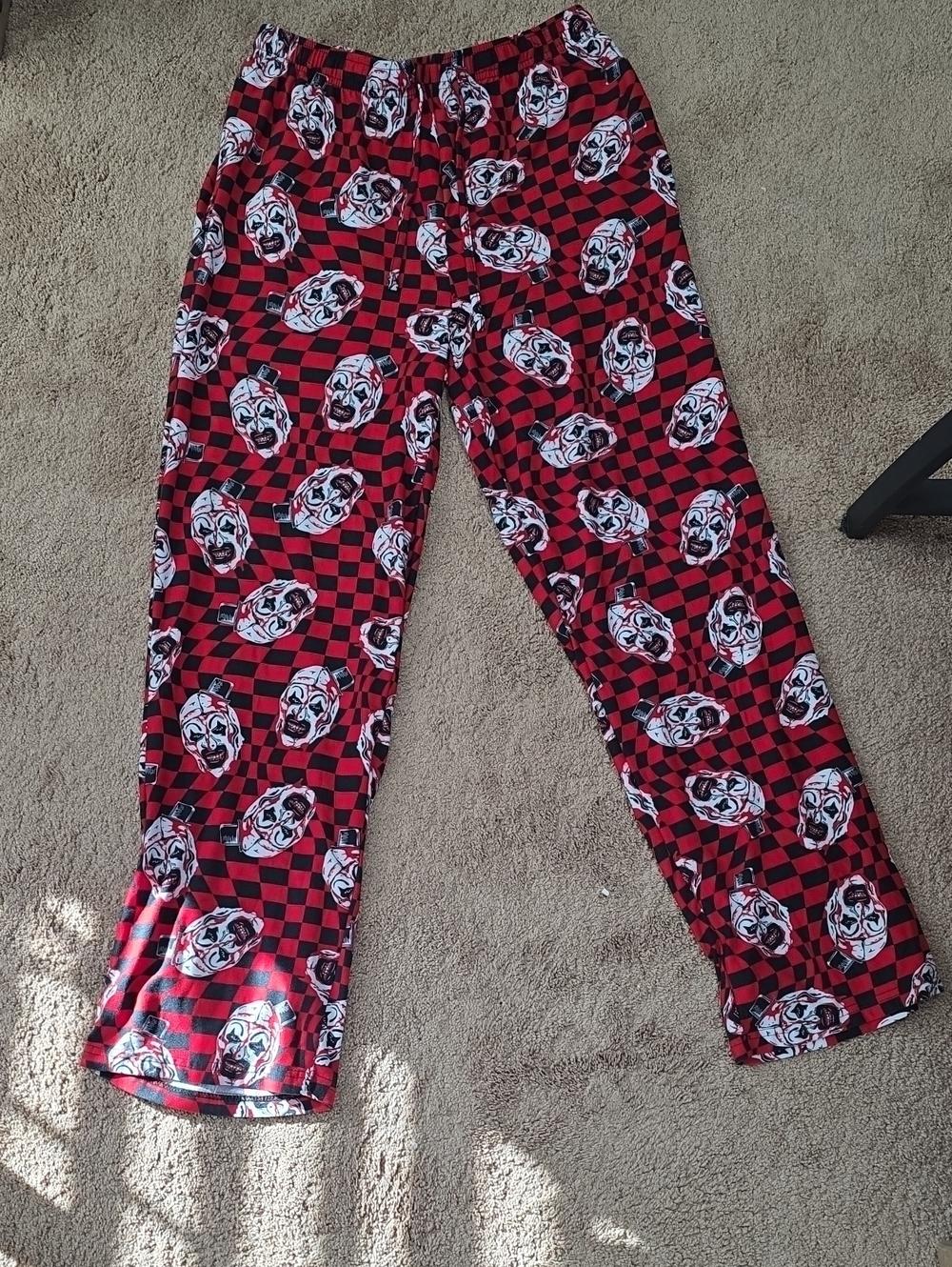 Terrifer Red & Black Checker Lounge Pants - Art The Clown Graphics